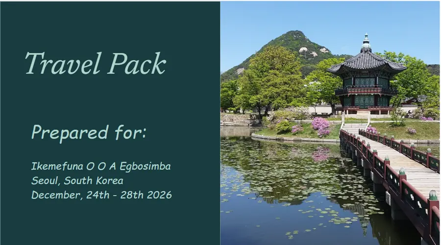 Travel pack cover and destination overview